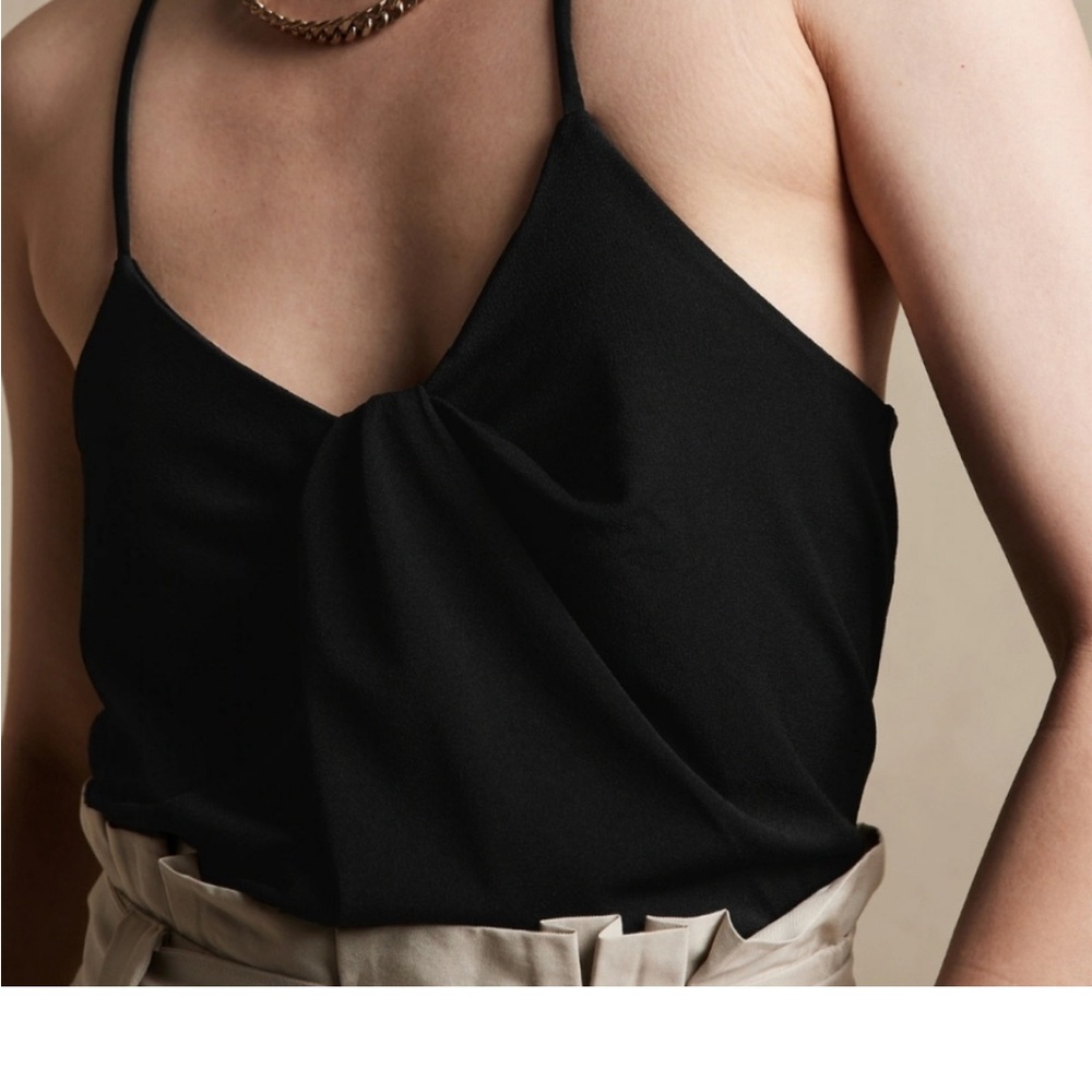 Banana Republic Criss Cross Spaghetti Strap Top- Black